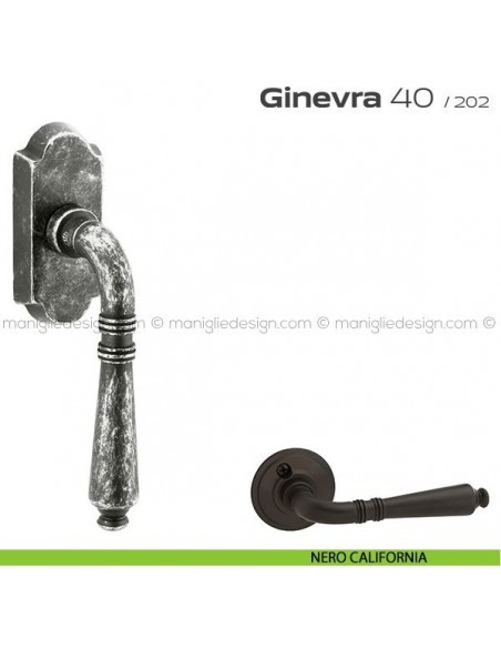 Maniglia per finestra martellina DK 40 Ginevra Reguitti nero california