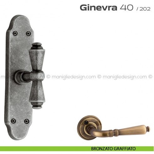 Maniglia per finestra cremonese 40 Ginevra Reguitti bronzato graffiato