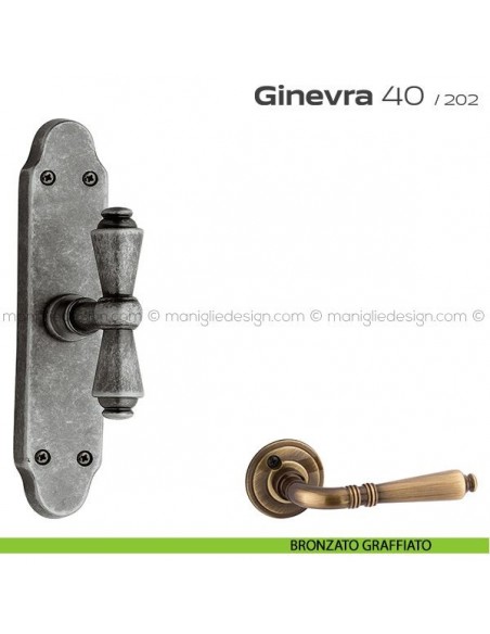 Maniglia per finestra cremonese 40 Ginevra Reguitti bronzato graffiato