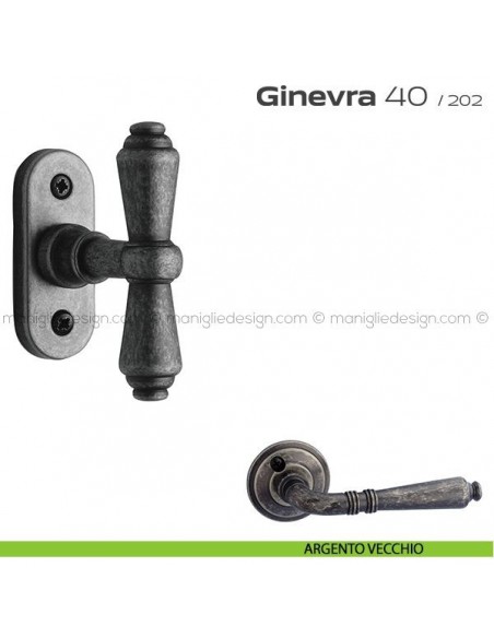 Maniglia per finestra martellina 40 Ginevra Reguitti argento vecchio