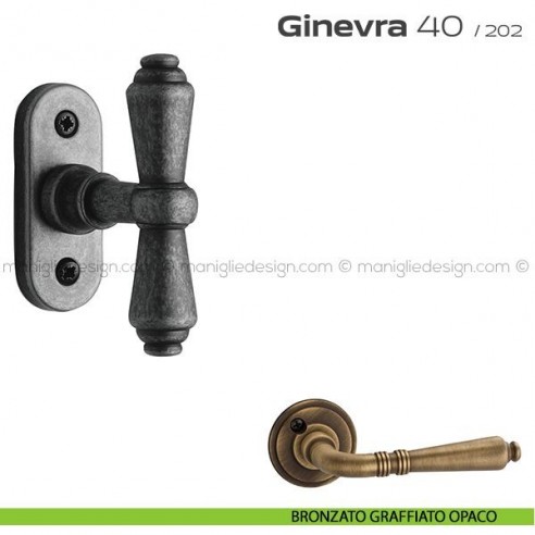 Maniglia per finestra martellina 40 Ginevra Reguitti bronzato graffiato opaco