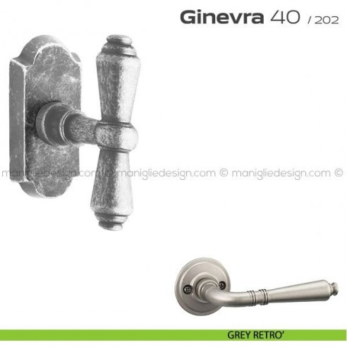 Maniglia per finestra martellina DK impugnatura a T 40 Ginevra Reguitti grey retrò