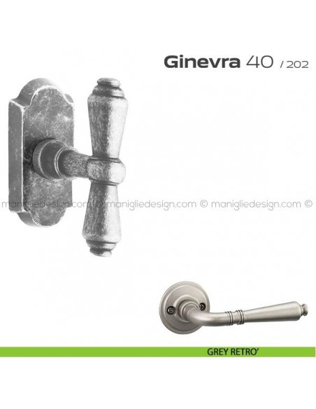 Maniglia per finestra martellina DK impugnatura a T 40 Ginevra Reguitti grey retrò