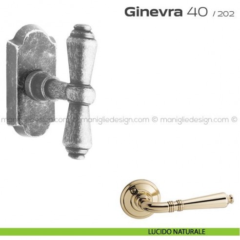 Maniglia per finestra martellina DK impugnatura a T 40 Ginevra Reguitti lucido naturale