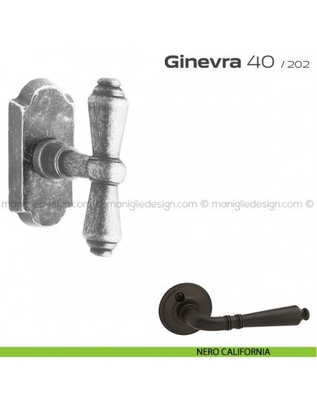 Maniglia per finestra martellina DK impugnatura a T 40 Ginevra Reguitti nero california
