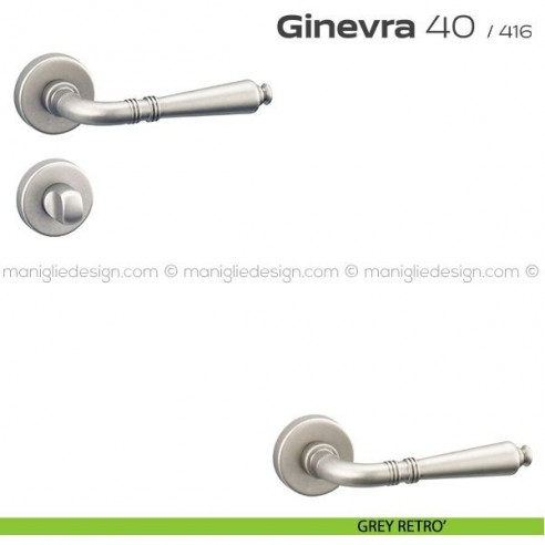 Maniglia per porta con nottolino 40 Ginevra Reguitti grey retrò