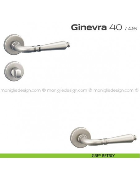 Maniglia per porta con nottolino 40 Ginevra Reguitti grey retrò