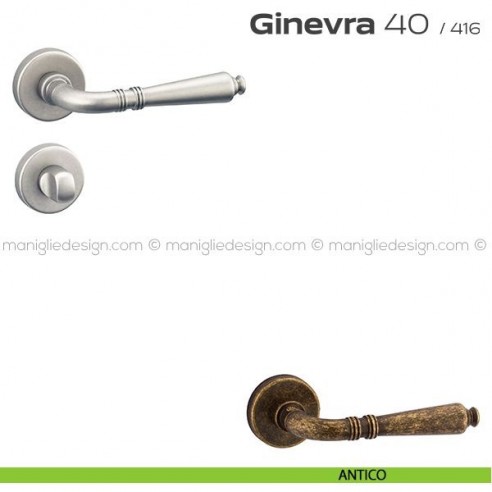 Maniglia per porta con nottolino 40 Ginevra Reguitti antico