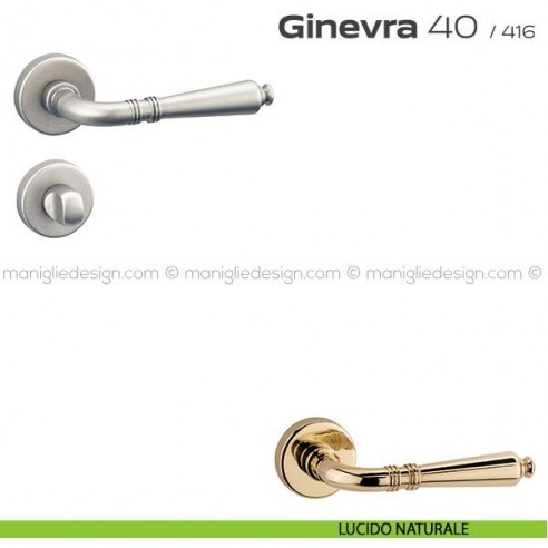 Maniglia per porta con nottolino 40 Ginevra Reguitti lucido naturale