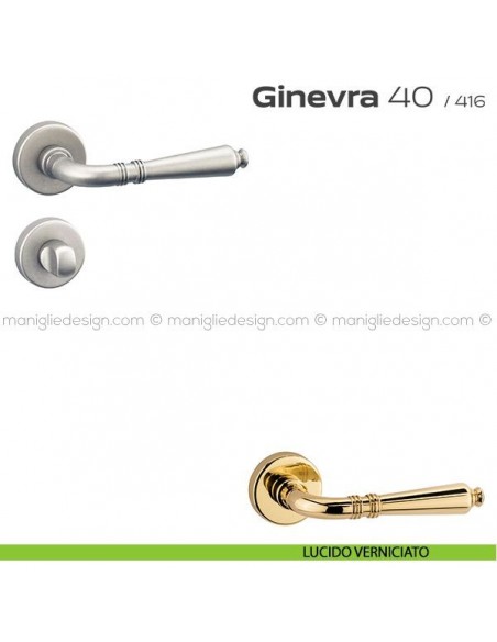 Maniglia per porta con nottolino 40 Ginevra Reguitti lucido verniciato