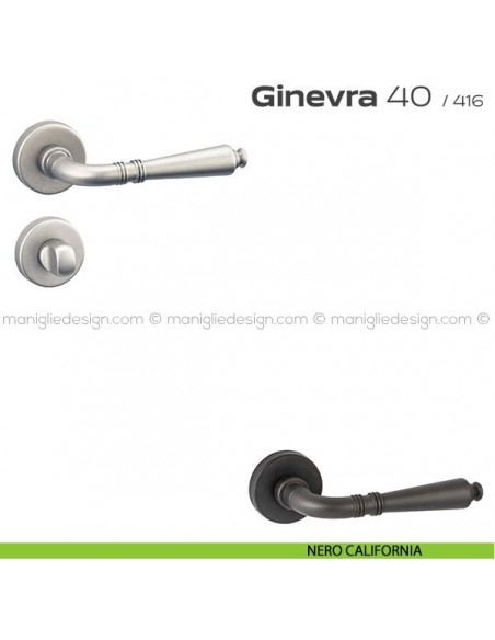 Maniglia per porta con nottolino 40 Ginevra Reguitti nero california