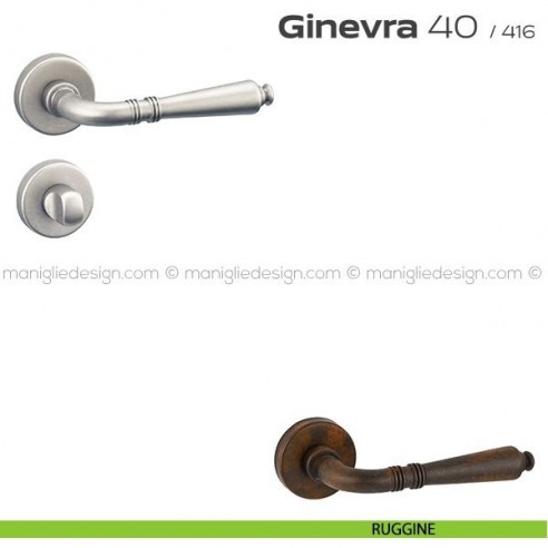 Maniglia per porta con nottolino 40 Ginevra Reguitti ruggine