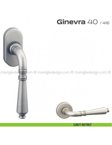 Maniglia martellina DK per finestra 40 Ginevra Reguitti grey retrò