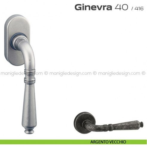 Maniglia martellina DK per finestra 40 Ginevra Reguitti argento vecchio