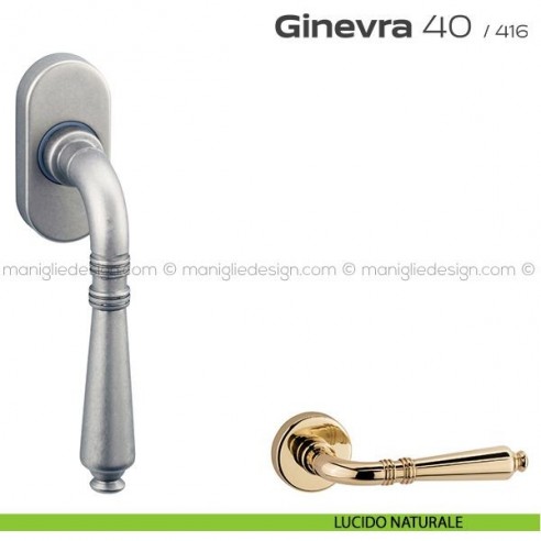 Maniglia martellina DK per finestra 40 Ginevra Reguitti lucido naturale