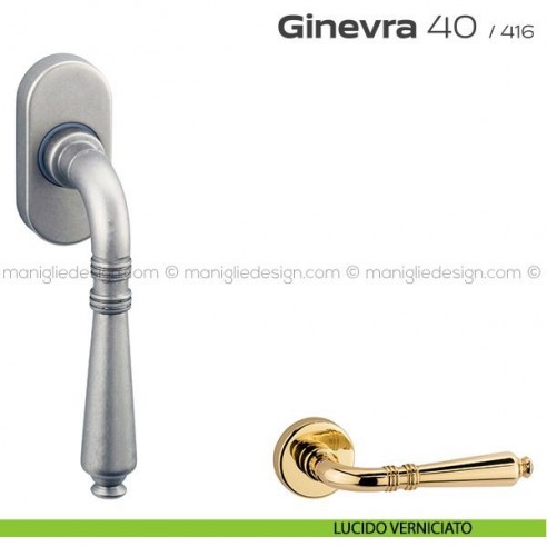 Maniglia martellina DK per finestra 40 Ginevra Reguitti lucido verniciato