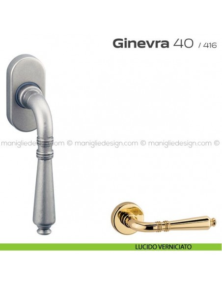 Maniglia martellina DK per finestra 40 Ginevra Reguitti lucido verniciato