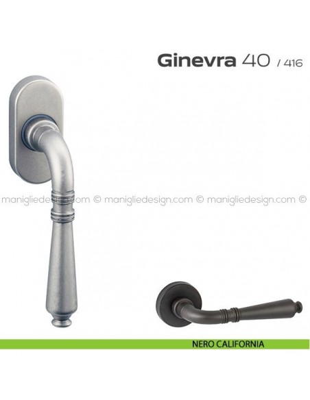 Maniglia martellina DK per finestra 40 Ginevra Reguitti nero california