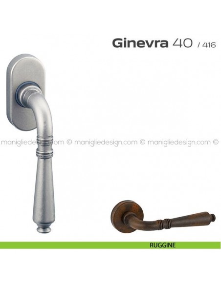 Maniglia martellina DK per finestra 40 Ginevra Reguitti ruggine