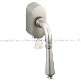 Maniglia per finestra martellina DK con chiave su placca 040 Ginevra Reguitti