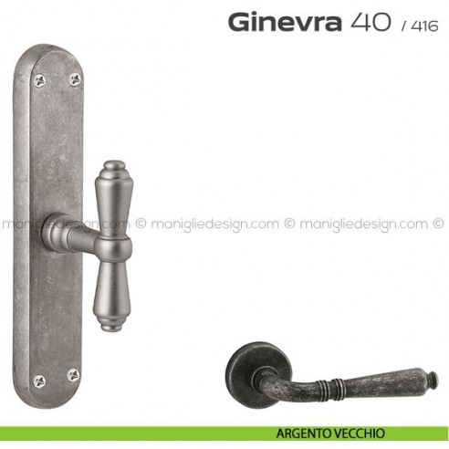 Maniglia cremonese per finestra 40 Ginevra Reguitti argento vecchio