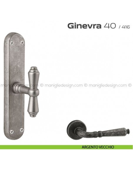 Maniglia cremonese per finestra 40 Ginevra Reguitti argento vecchio
