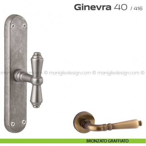 Maniglia cremonese per finestra 40 Ginevra Reguitti bronzato graffiato