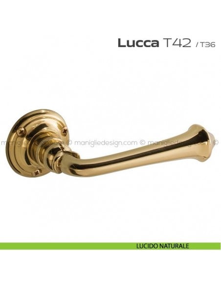 Maniglia per porta T42 Lucca Reguitti lucido naturale