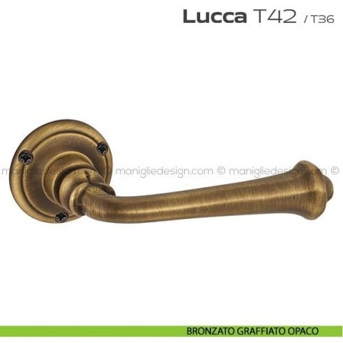 Maniglia per porta T42 Lucca Reguitti bronzato graffiato opaco