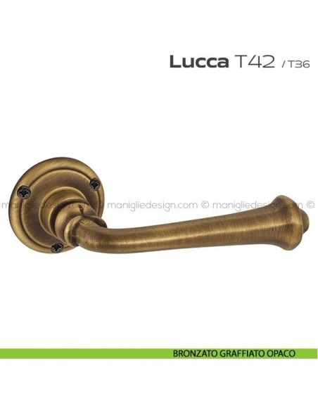 Maniglia per porta T42 Lucca Reguitti bronzato graffiato opaco