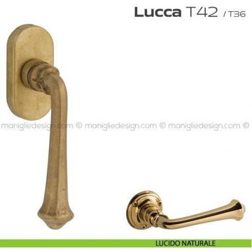 Maniglia martellina DK per finestra T42 Lucca Reguitti lucido naturale