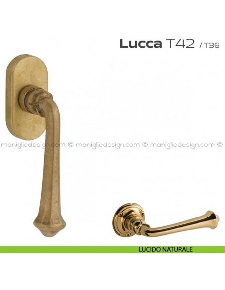 Maniglia martellina DK per finestra T42 Lucca Reguitti lucido naturale