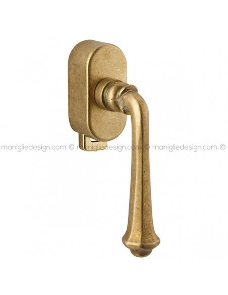 Maniglia per finestra DK con pulsante su placca T42 Lucca Reguitti