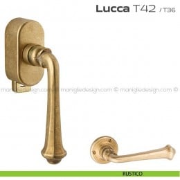 Maniglia per finestra DK con pulsante su placca T42 Lucca Reguitti 2