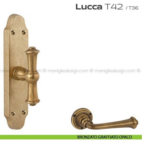Maniglia per finestra cremonese T42 Lucca Reguitti bronzato graffiato opaco