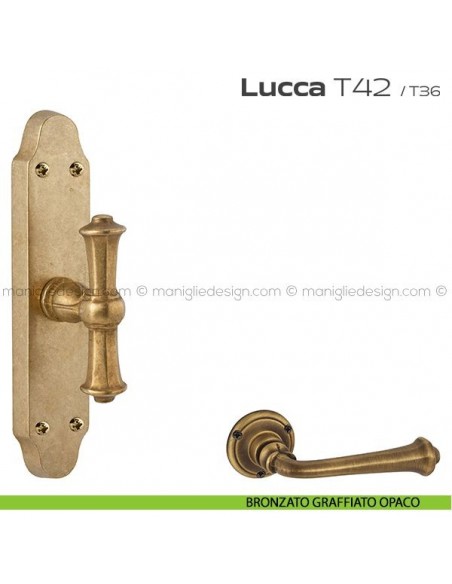 Maniglia per finestra cremonese T42 Lucca Reguitti bronzato graffiato opaco