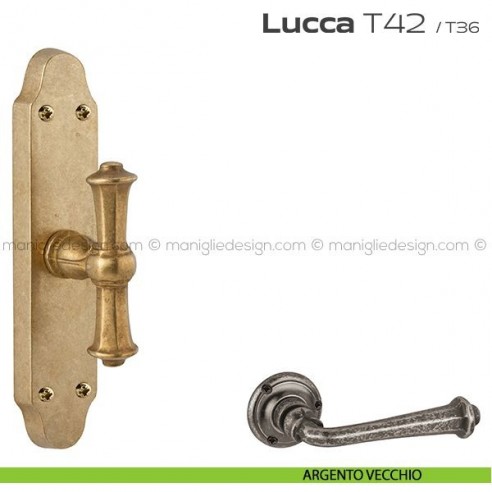 Maniglia per finestra cremonese T42 Lucca Reguitti argento vecchio