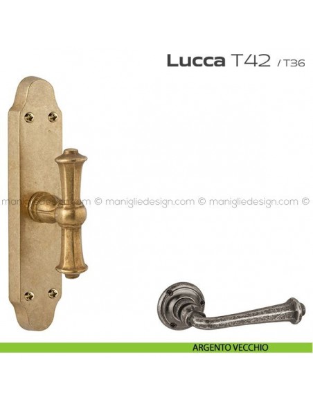 Maniglia per finestra cremonese T42 Lucca Reguitti argento vecchio