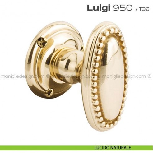 Pomolo ovale per porta girevole 950 Luigi Reguitti lucido naturale