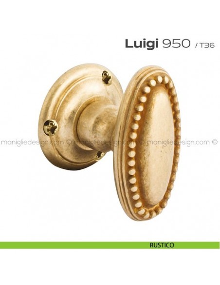 Pomolo ovale per porta girevole 950 Luigi Reguitti rustico