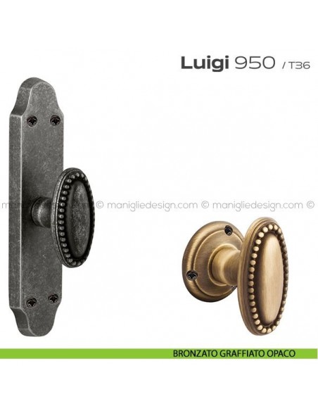 Maniglia per finestra cremonese 950 Luigi Reguitti bronzato graffiato opaco