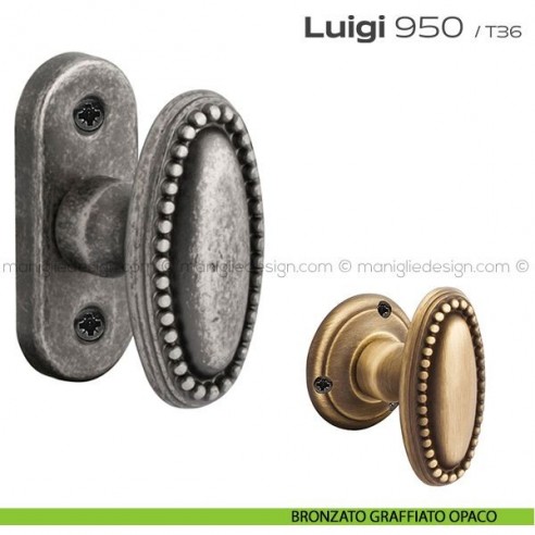 Maniglia per finestra martellina 950 Luigi Reguitti bronzato graffiato opaco