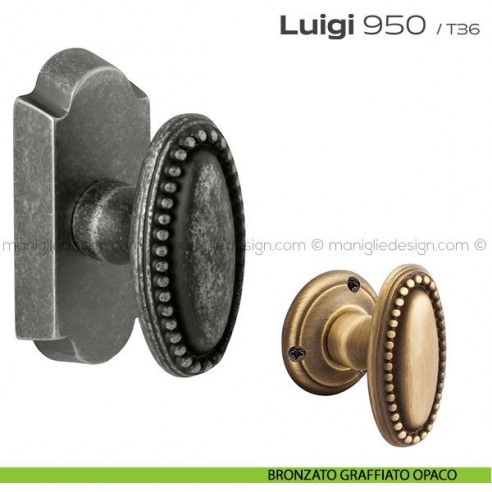 Maniglia martellina DK per finestra 950 Luigi Reguitti bronzato graffiato opaco