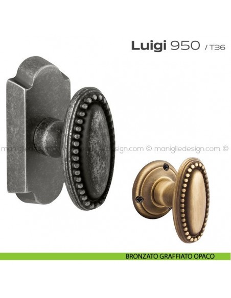 Maniglia martellina DK per finestra 950 Luigi Reguitti bronzato graffiato opaco