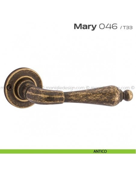 Maniglia per porta 46 Mary Reguitti con viti a vista antico