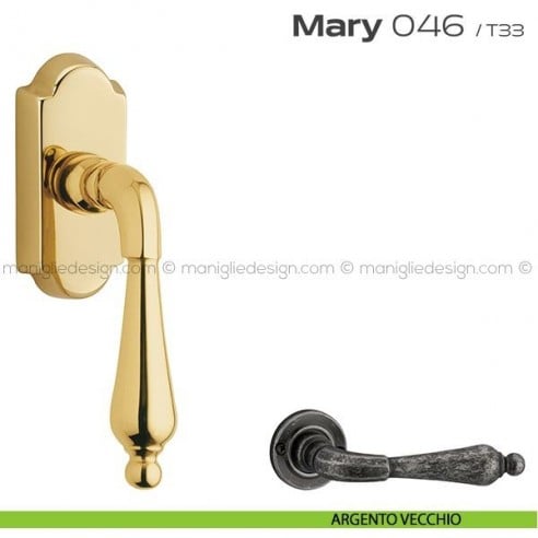 Maniglia per finestra martellina DK 46 Mary Reguitti argento vecchio