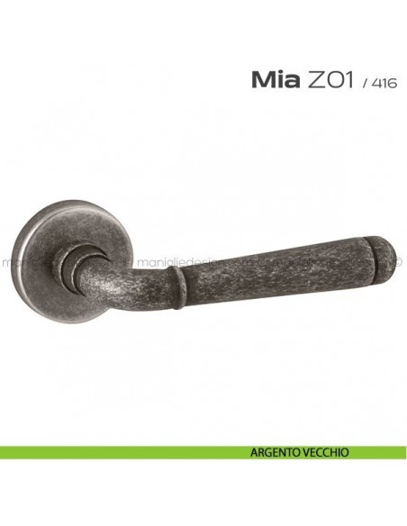 Maniglia per porta Z01 Mia Reguitti argento vecchio