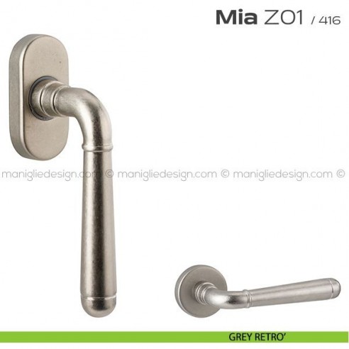 Maniglia martellina DK per finestra Z01 Mia Reguitti grey retrò