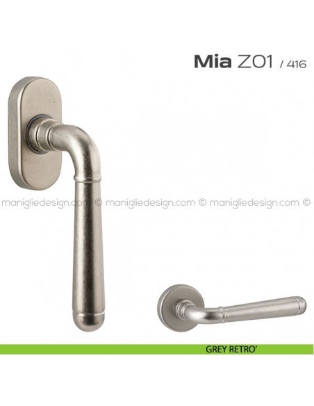 Maniglia martellina DK per finestra Z01 Mia Reguitti grey retrò