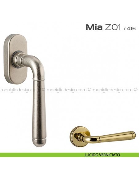 Maniglia martellina DK per finestra Z01 Mia Reguitti lucido verniciato
